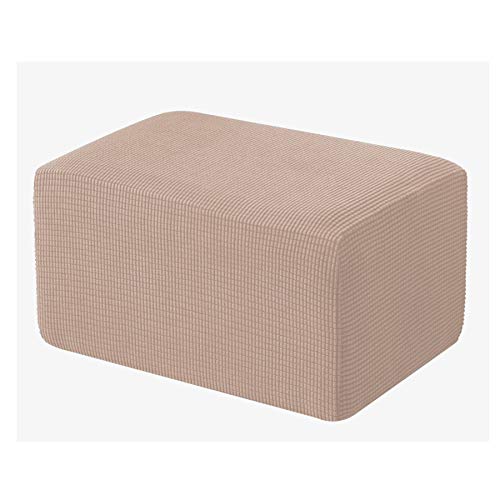 Stretch Footstool SlipCover,Rectangle Ottoman Cover Soft Rectangle Ottoman Slipcovers for Dog Cat Pet Protector Foot Rest Stool Furniture Protector Machine Washable (Color : Light tan)