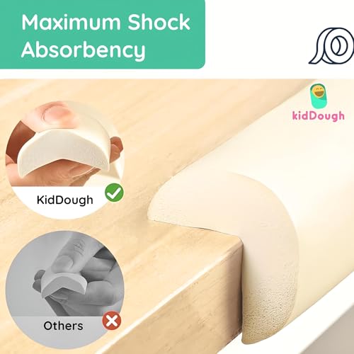 Image of KidDough Baby Proofing Thick Edge Protector for Kids, Furniture and Corner Guard, Rubber Protector for Kids Safety, Corner Protector for Sharp Edges, Baby Safety Products (2 mtr, White, L-Shape)