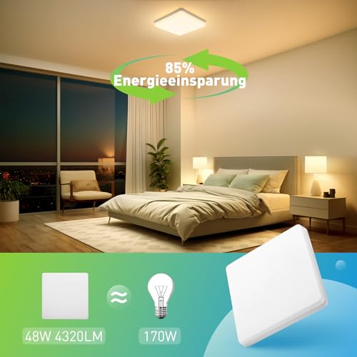 Yafido LED Deckenleuchte mit Bluetooth und 48W Leistung