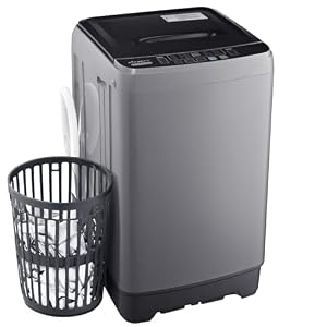 Anypro 17.8LBS Portable Washing Machine, Full Automatic Clothes Washer and Spinner Combo with 10 Programs & 8 Water Levels, Laundry Wash Spin Dryer for Apartment RV Dorm Home, Grey