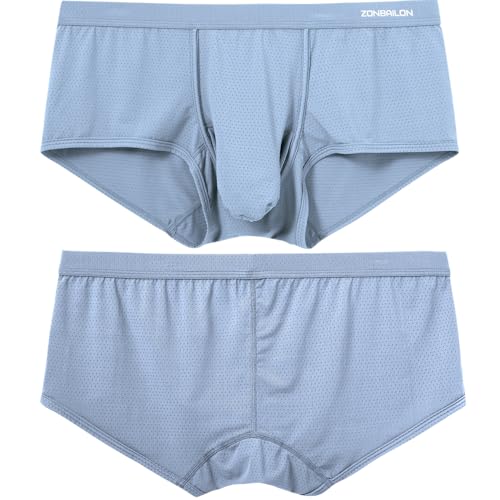 JINSHI Men’s Boxer Briefs Sexy Elephant Trunk Micro Mesh Breathable Underwear With Dual Pouch Hammock Shorts2