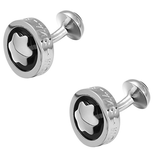 Peora Gold Silver Plated Montblanc Iconic Star Logo & Vintage Watch Movement Cufflinks for Men Boys Business Gift