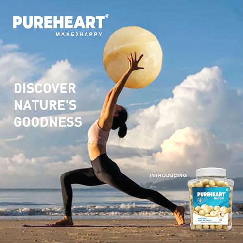 Image of Pureheart Natural Macadamia (1 Kg) Premium Australian Macadamia Nuts, Rich In Antioxidants - Whole, Exotic, And Crunchy Dry Fruits, Ideal Snacks, No Additives - Reusable Jar
