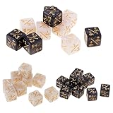 hurifeng 48 Stück Würfel Set, Akryldice D6 für Kartenspiele, MTG und CCG, 1.6 cm (perlmuttartig Schwarz & Weiß)