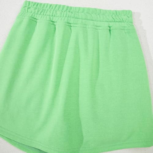 Women's Light Green Poly-Cotton Drawstring Mini Skort with Pockets3