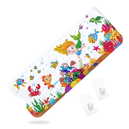 La Mejor Recopilación de Alfombrillas infantiles para baño para comprar online. 46 Akriva Alfombrilla de baño Infantil de 100 x 40 cm con 2 Ganchos (diseño de Sirena)