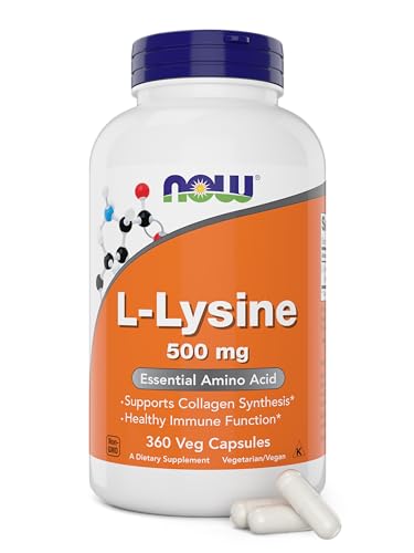 Now L-Lysine 500 mg 360 Vegetarian Capsules