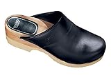 Bragard Sven Chef Unisex Clogs, Lightweight Leather Shoes with Waterproof Slip-Resistant Soles - Size 37 Black