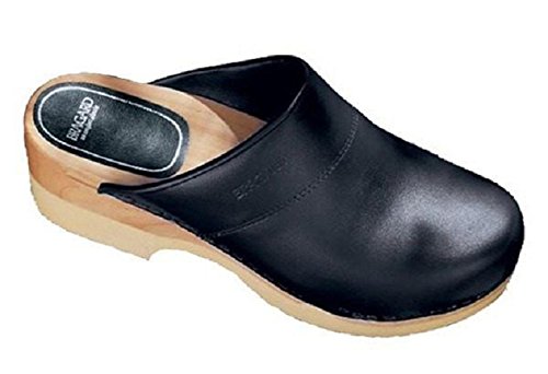 Bragard Sven Chef Unisex Clogs, Lightweight Leather Shoes with Waterproof Slip-Resistant Soles - Size 37 Black