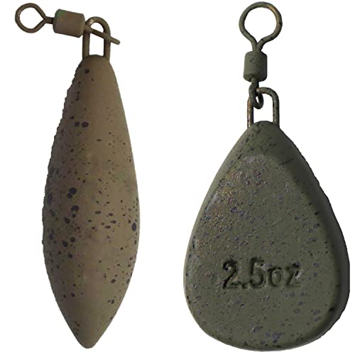 TSURI Plomb Pêche Carpe 70g 2pcs Inline Clip Plomb Materiel (Classique)