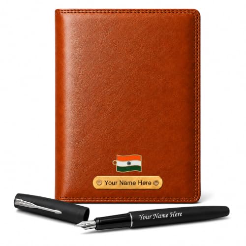 Image of SAVRI Personalized Gifts Customized Brown Diary with Name & Parker Fountain Pen Gift Set| Premium Office Diary & Silver Clip Fountain Pen Set| Corporate Gift for Employees, Clients, Managers