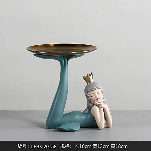 Plateau de rangement pour cles integre a une sculpture decorative rose