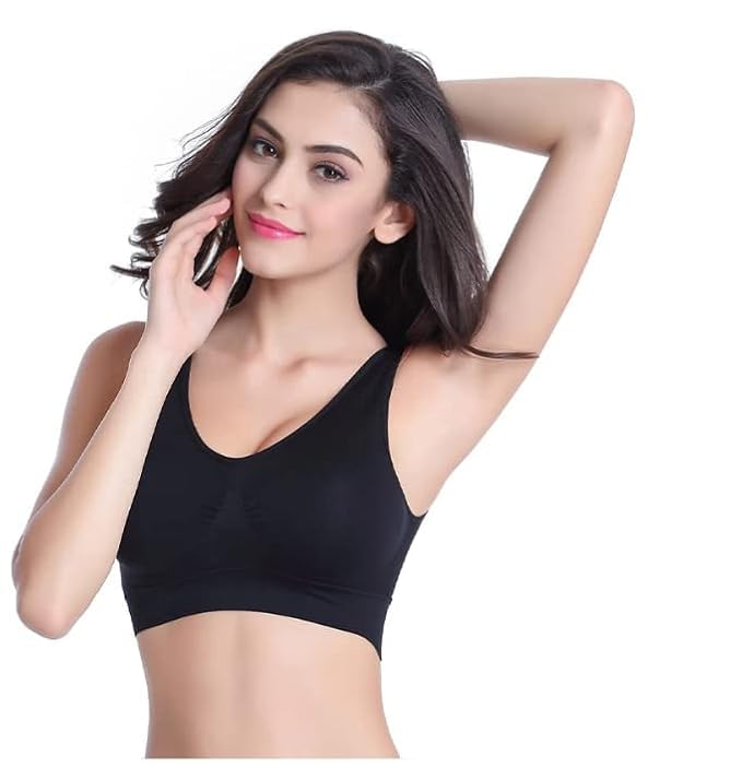 brogbus Polyamide Anti-Sweat Wire Free Non-Padded Sports Bras for Women Full Coverage Bra-picture-45