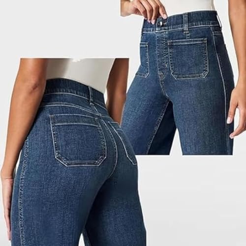 Obormi Cropped Jeans, Obormi Tummy Control Cropped Wide-Leg Jean, Fashionable Women's High Waisted Wide-Leg Jeans3