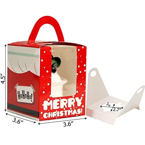 VGOODALL 30PCS Christmas Cupcake Boxes, Happy New Year Single Cupcake