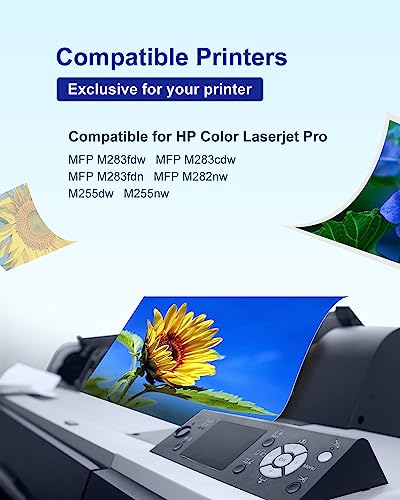 INUDIO Compatible Toner Cartridge Replacement for 206X Toner Cartridges to Use with Color Laserjet Pro MFP M283fdw M283cdw M255dw M283 M255 Printer ,5 Pack
