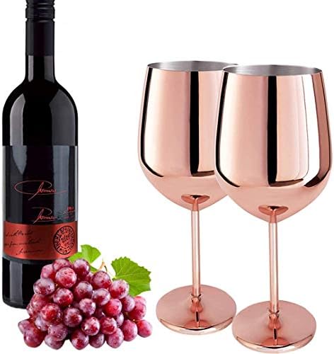 D L D 2pcs Stainless Steel Red Wine Glass Metal Wine Glass Unbreakable White Wine Cocktail Glass Unbreakable BPA-Free Goblet Juice Drink Champagne Goblet Party Bar Accessories
