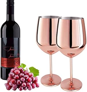 D L D 2pcs Stainless Steel Red Wine Glass Metal Wine Glass Unbreakable White Wine Cocktail Glass Unbreakable BPA-Free Goblet Juice Drink Champagne Goblet Party Bar Accessories