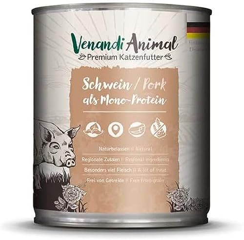 Produktbild von Venandi Premium Nassfutter für Katzen Schwein Monoprotein - 800 g