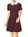 Produktbild Allegra K Damen A Linie Kurzarm Panel Bubikragen Minikleid Kleid Rot XL