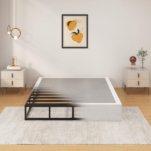 SHLAND 10 Inch Box Spring for Queen Bed Heavy Duty Metal Queen Size Box Spring Bed Base with Fabric Cover Mattress Foundation Easy Assembly