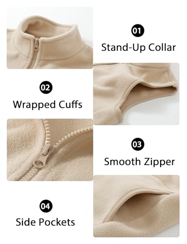 Image of Happy Cherry 2025 Kids Winter Fleece Vest Boys Girls Fleece Stand Collar Fuzzy Fall Winter Warm Outerwear with Pockets