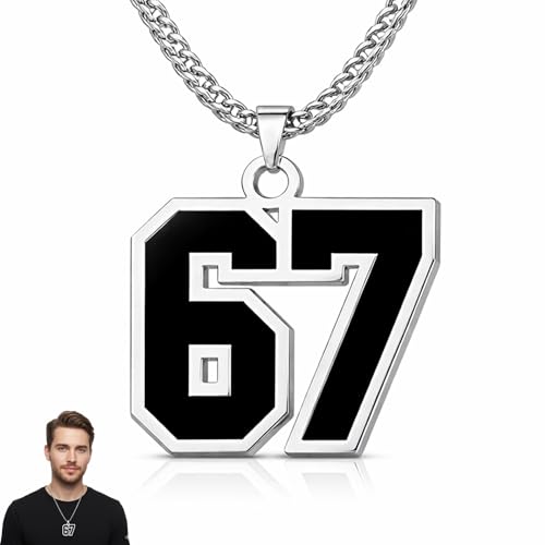 JFBNXB 67 Necklace, Sporty Number Chain for Men and Women,