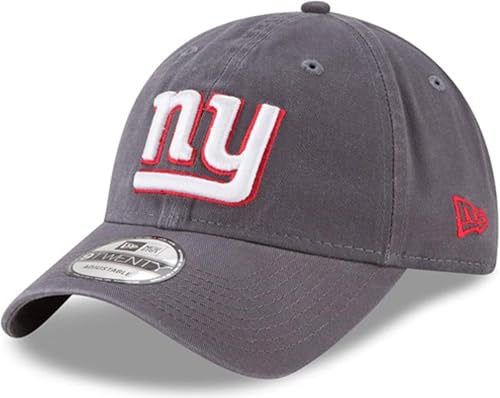 New Era NFL Core Classic 9TWENTY Graphite Adjustable Hat Cap - One Size (US Alpha One Size New York Giants)