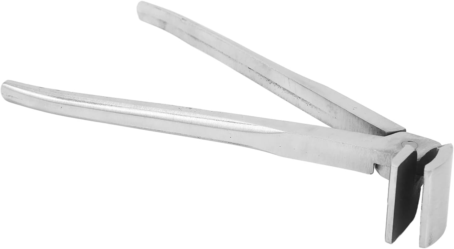 Leather Craft Curved Nose Pliers, Stainless Steel Leather Edge Adjustment Press Pliers for DIY Wallets Belts Handbags, 8.5 Inch Professional Leather Craftsmen Clamp with Strong Bit