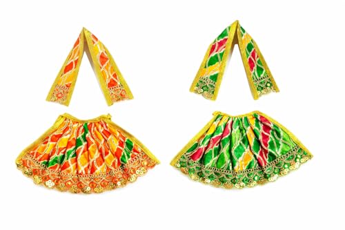 Robe Durga Devi MATA en tissu Poshak Vastra haut de gamme pour statue de 10.2cm