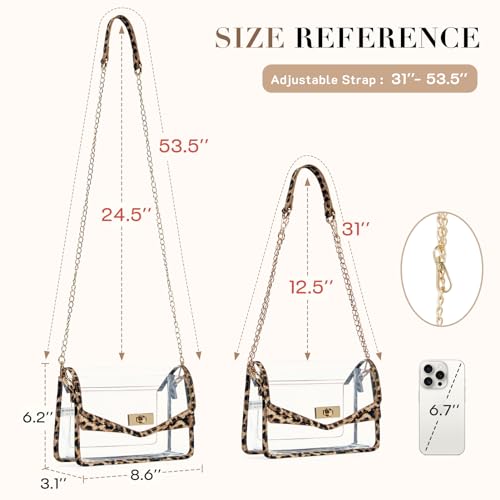 Image of Missnine Clear Bag for Stadium Events Clear Crossbody Purse Stadium Approved Women Transparent Shoulder Bag for Concerts