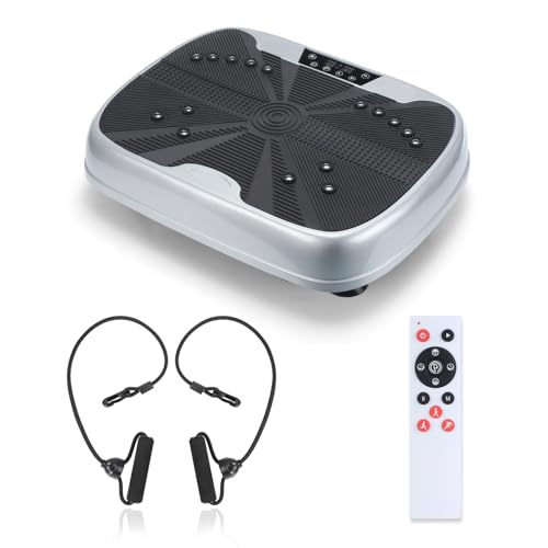 Oyajia Vibrationsplatte,Rüttelplatte Sport für Zuhause ,Vibro Shaper mit 99 Stufen - Vibrationsboard zur Fettverbrennung, Figurformung & Muskelaufbau für Damen ＆ Herren (Schwarz Silber)