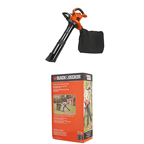 BLACK+DECKER 3-in-1 Electric Leaf Blower/Mulcher Kit with Blower/Vacuum Leaf Collection System (BV6000 & BV-006L)