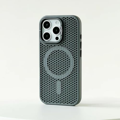 Coque en maille iPhone 16 Pro Max gris idéale pour le bureau et les voyages