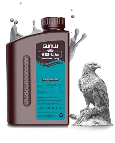 SUNLU ABS-Like Resin 3D Printer 1KG Grey, 405nm UV-Curing Photopolymer 3D Printer Resin for LCD/DLP/SLA 3D Printer, Enhanced Strength and Toughness & High Precision & Low Shrinkage, Grey 1000g