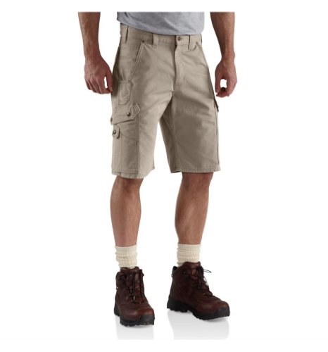 Carhartt Mens Cotton Ripstop Work Cargo Shorts, Desert, 34 US