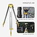 SingularXYZ Aluminum Surveying Tripod, Heavy Duty Construction Transit Tripod with Quick Clamp, 5/8-Inch-11 Threaded Flat Head for RTK Base Station, Total Station & Laser Level