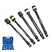 Ldafava Torsion Limiting Extension Bar Set High Quality Chrome Molybdenum Steel Pneumatic Power Tools Universal for Automotive Repair and Maintenance 5PCS 1/2in White Grey Blue Yellow