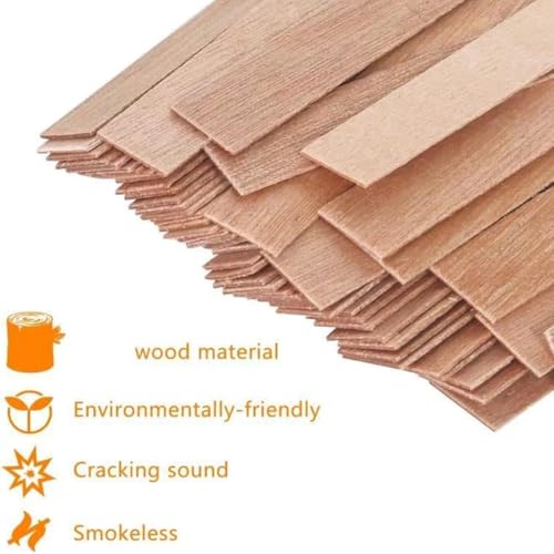 120 mechas de madera gruesa para velas 5.1x0.5 pulg miniatura 3