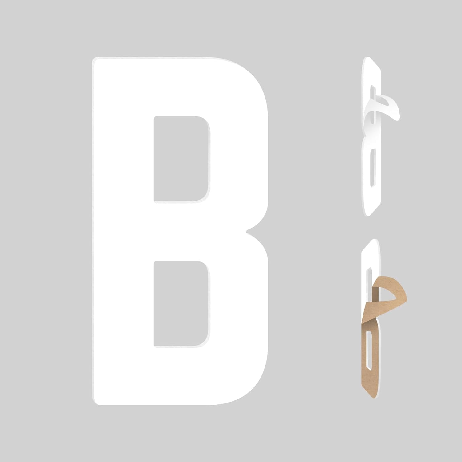 3 Inch White Self Adhesive Mailbox Numbers, Modern Acrylic House Address Numbers Letters, White Self Stick Mailbox Number Letters for Outside Hotel Street Apartments (B)