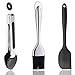 Ustensiles de cuisine en silicone 3 pièces, pinces de cuisine en acier inoxydable et silicone, pinceau de cuisine, spatule de cuisine, résistant à la chaleur, non toxique, antiadhésif, cuisiner