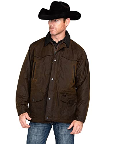 Outback Trading Company Men's 2707 Pathfinder Waterproof Breathable Fleece Lined Cotton Oilskin Western Jacket