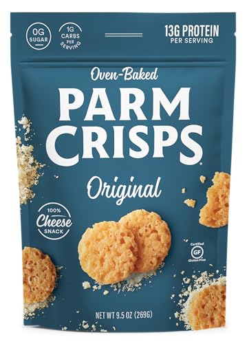Parmcrisps Oven-Baked Parmesan Cheese Crisp Snack, Original, 9.5 oz (Pack of 2)
