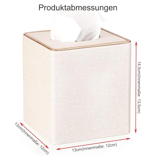 Rarapop Taschentuchbox aus Leinen, quadratisch - für Badezimmer, Home-Office und Kommode