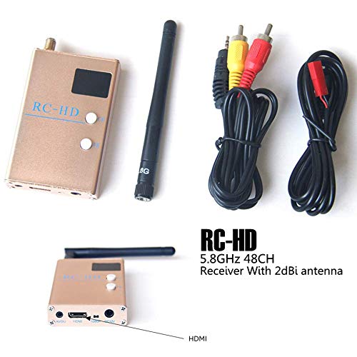 FPV 5,8 GHz 48 canali ricevitore video RC-HD 1080 P uscita e A/V e con antenna 2DBi per drone da FPV