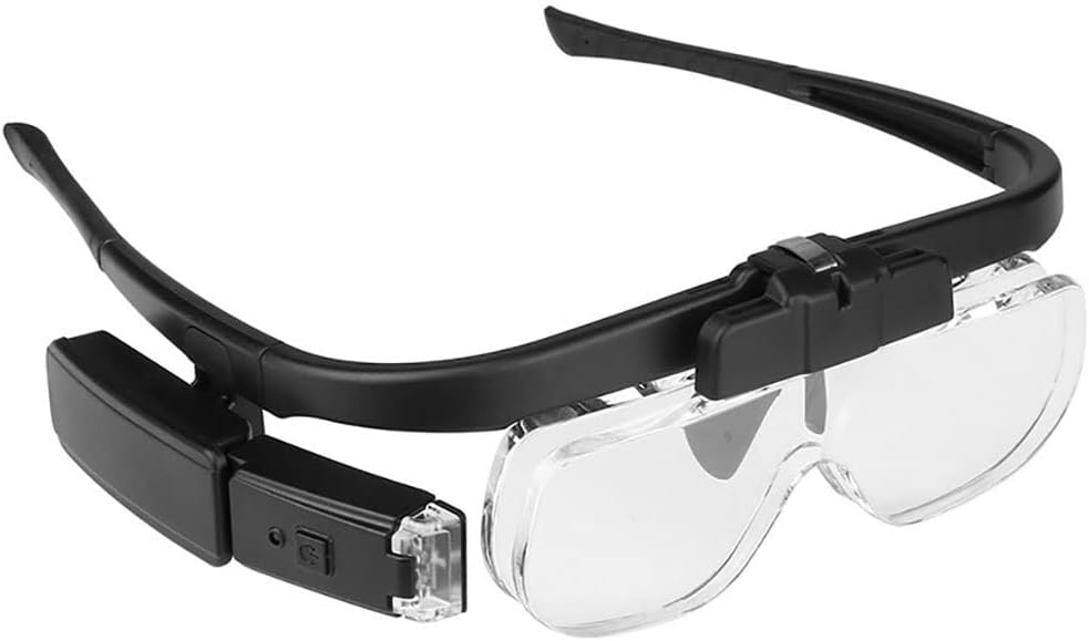 BeRbo Magnifier with 2 LEDs, Rechargeable Glasses Magnifier