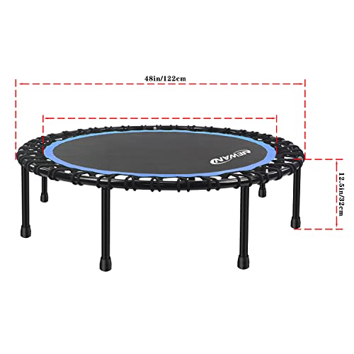 Image of Newan 40 inch-48 inch Silent Mini Trampoline Fitness Trampoline Bungee Rebounder Jumping Cardio Trainer Workout for Adults-Max Limit 330lbs