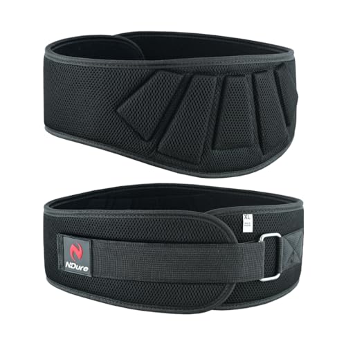 N-Dure® Fitness-Gürtel für Männer & Frauen | Fitnessgürtel mit Hebel & Rückenstütze | Ideal für Bodybuilding, Krafttraining, Kreuzheben und Kniebeugen (Schwarz, M)