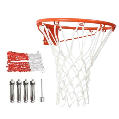 Tktouci Canasta de Baloncesto para Exteriores, Aro de Baloncesto de Pared con Red, Equipo Entrenamiento Antióxido para Gimnasio Entrada Centro Fitness Garaje Camping