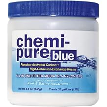 Boyd ChemiPure Blue 5.5 oz Aquarium Filtration Media Premium Extruded Carbon + IonExchange Resins in Nylon Bag Clears Toxins, Phosphates & Metals